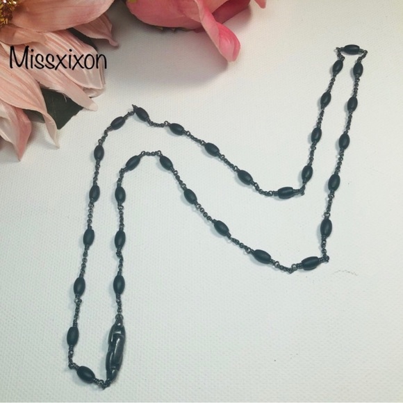 David Yurman Metallic Blackened Sterling Silver & Onyx Necklace - Picture 7 of 8